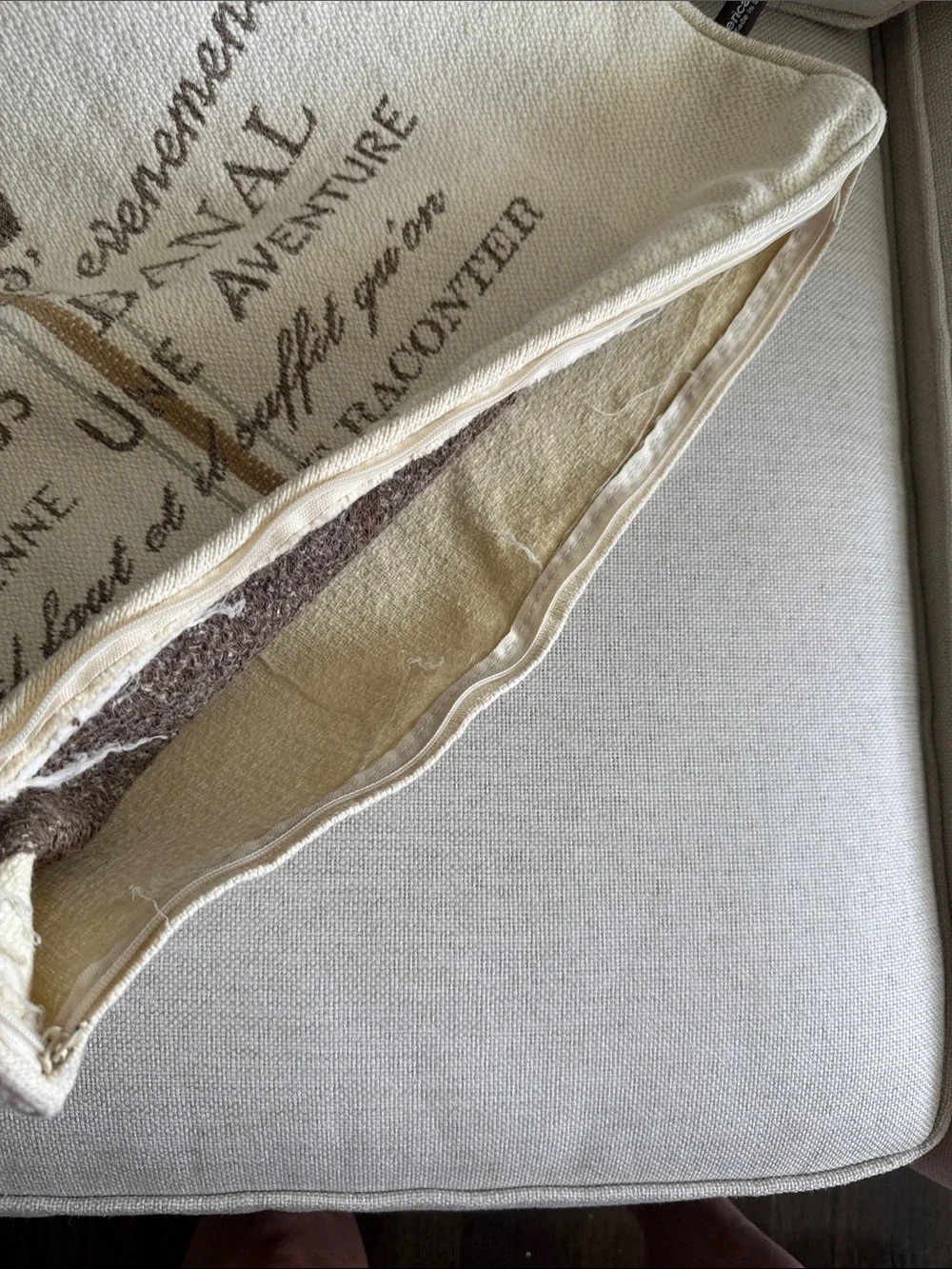 American Mills French Script Throw Pillow Cover - Made in USA